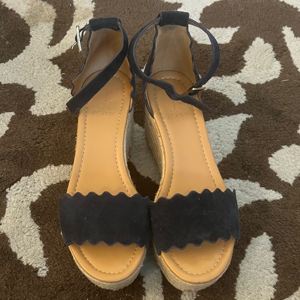 J. Crew Black Espadrille Sandals